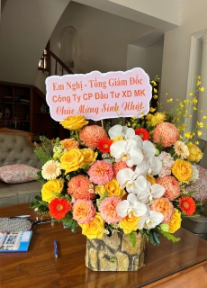 Hoa hồng mix cúc mẫu đơn 